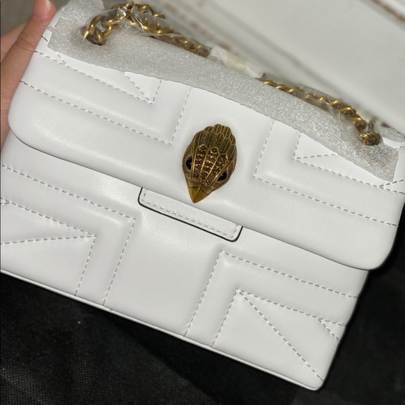 Kurt Geiger London Kensington White Union Jack Leather Crossbody Bag - Picture 2 of 9